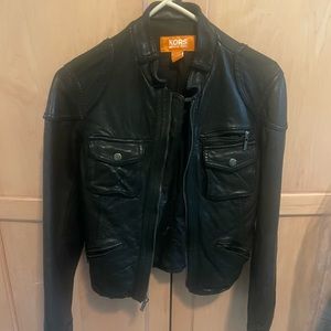 Michael Kors 100% leather moto jacket - size 2